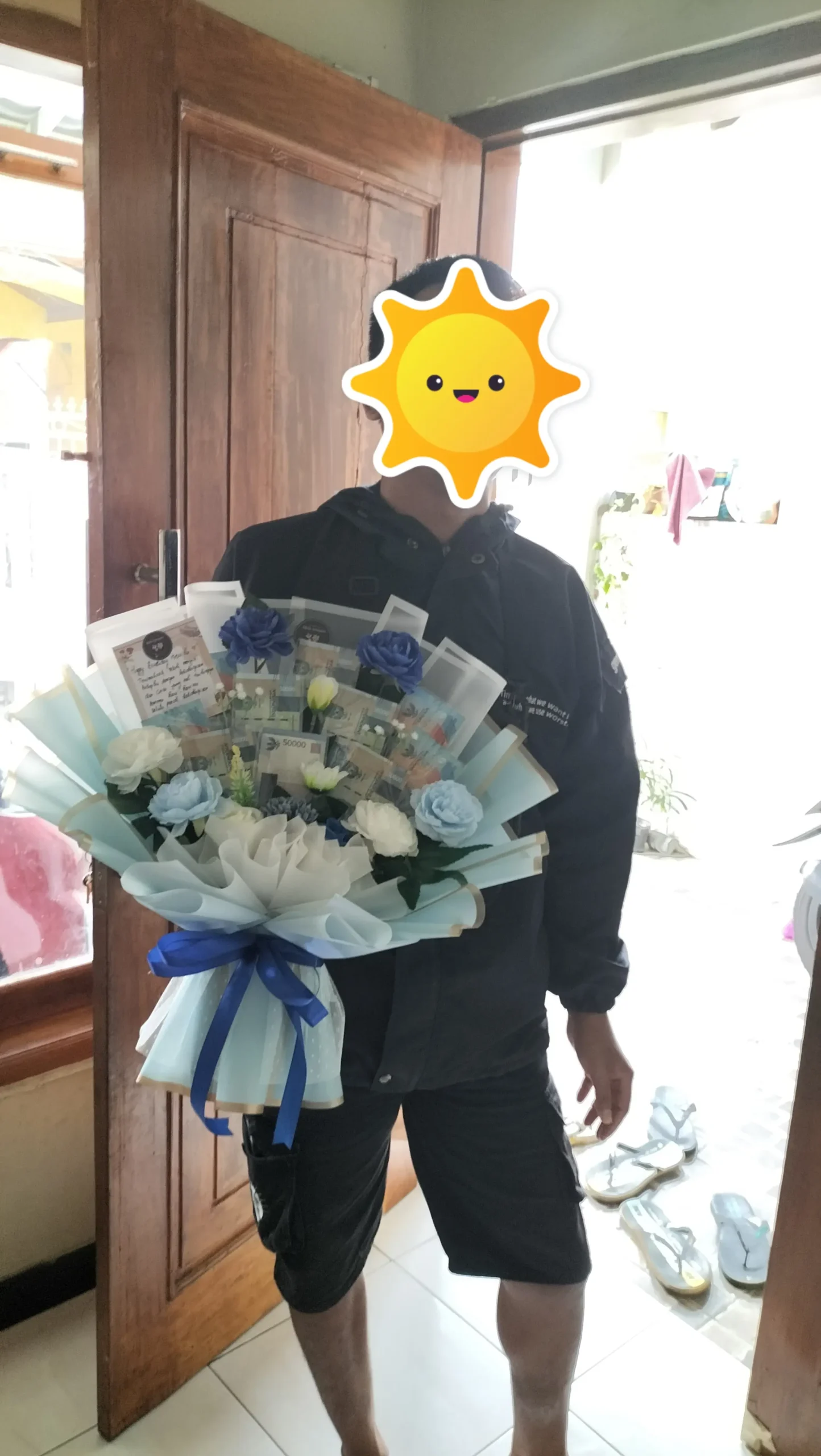 buket uang hari ultah pake uang 50rb isi 10 lembar