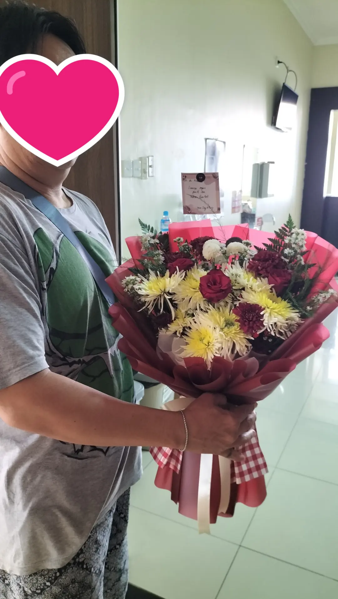 jual buket bunga fresh mawar merah purwokerto wrapping merah maroon