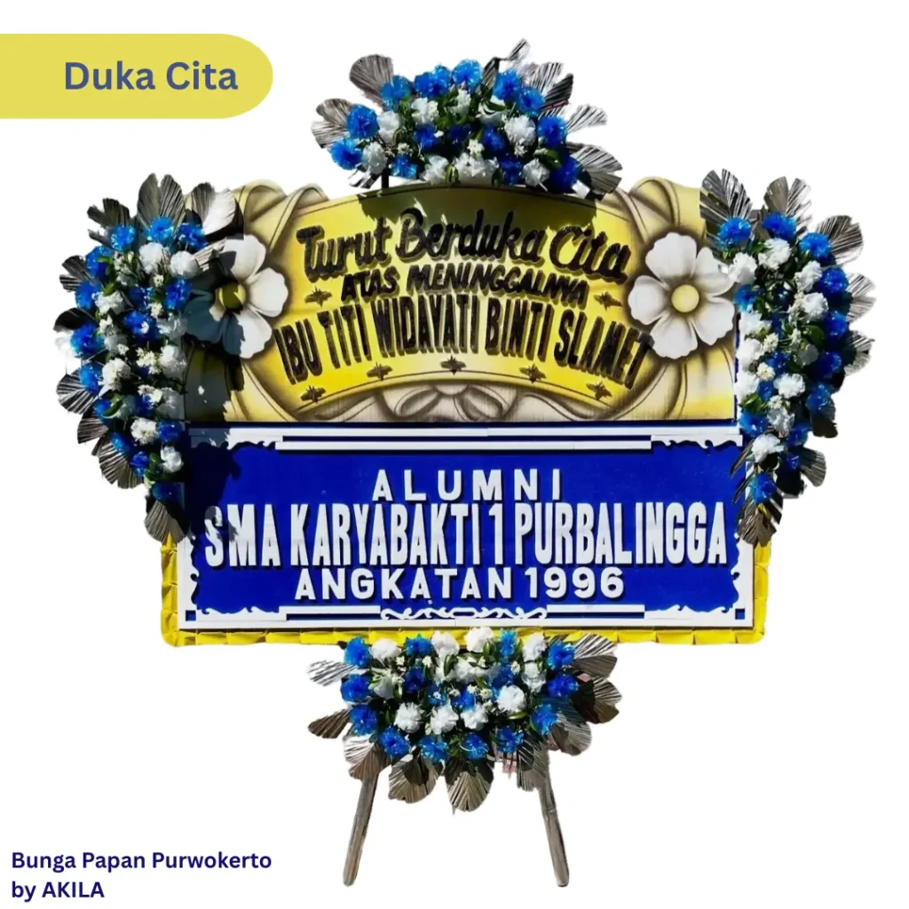 Bunga Papan Duka Cita Serene Passing proses cepat 2 jam kirim ke rumah duka di purwokerto