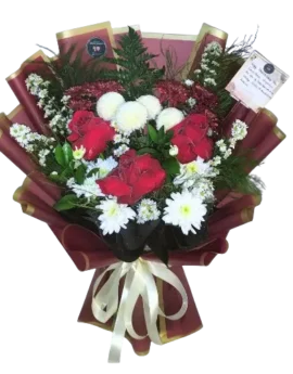 Buket 3 Mawar Merah Segar Purwokerto