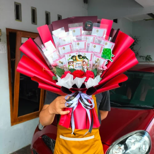 Buket Uang Lebaran-Merah Purwokerto