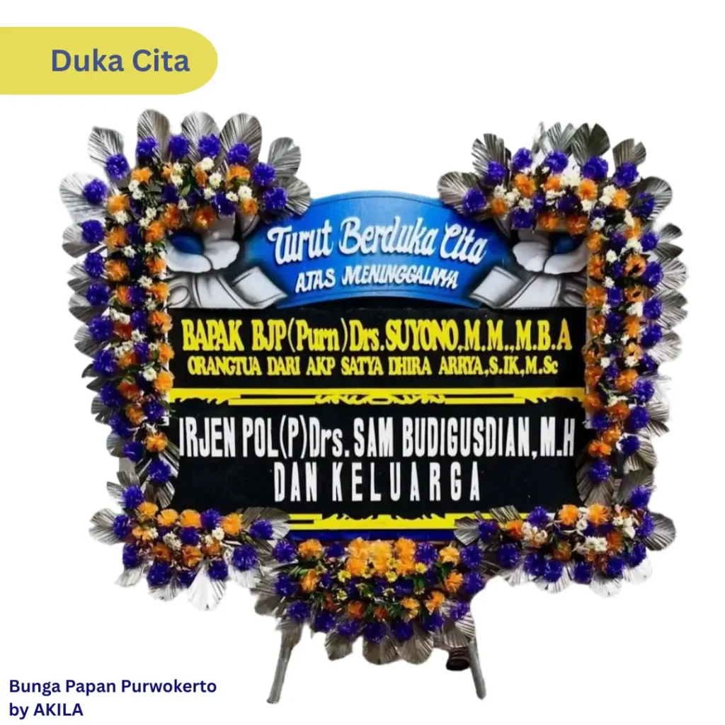 Jual Bunga Papan Duka Cita Timeless Tranquility Purwokerto proses cepat 2 jam jadi