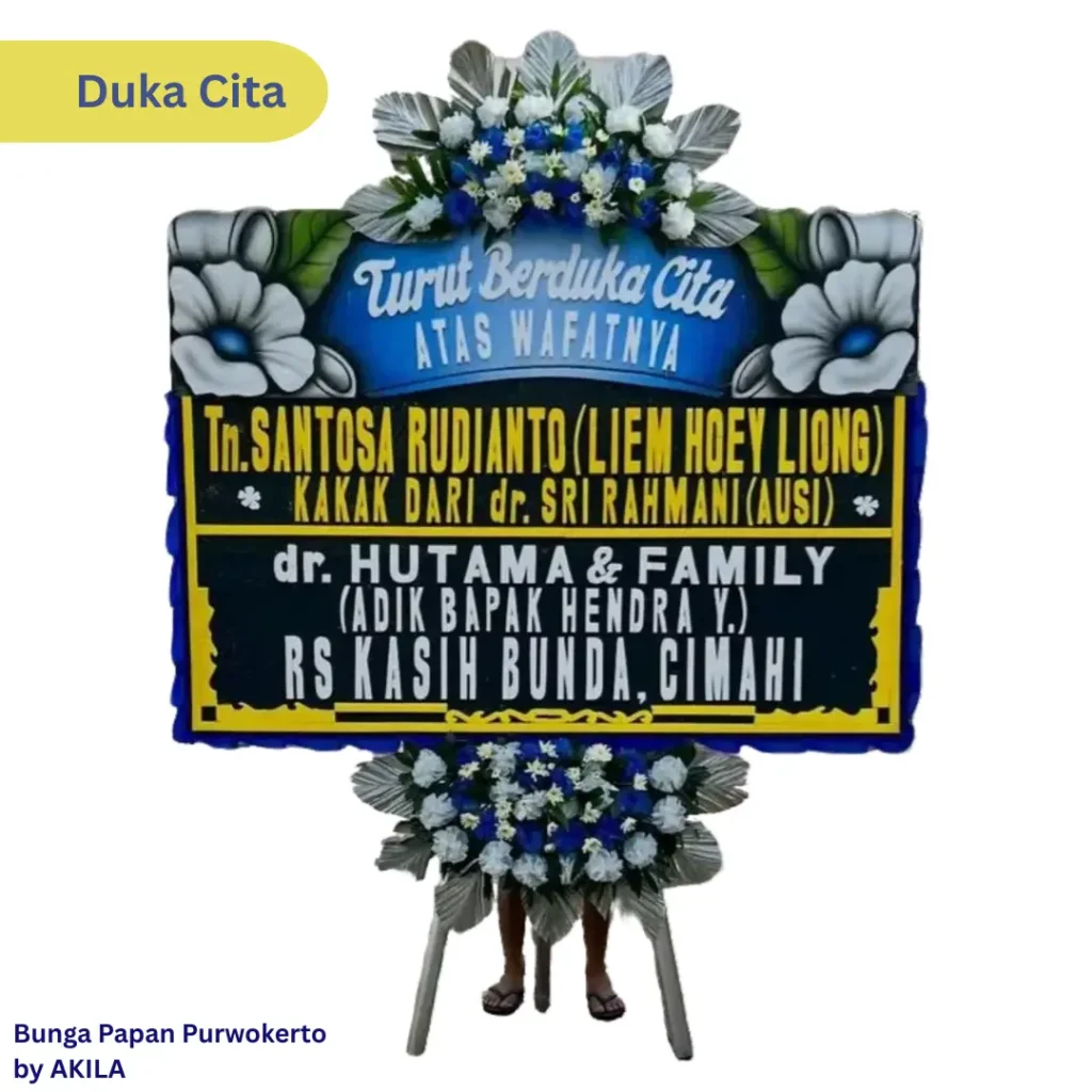 Jual Bunga Papan Duka Cita White Heaven Free Ongkir Area Purwokerto