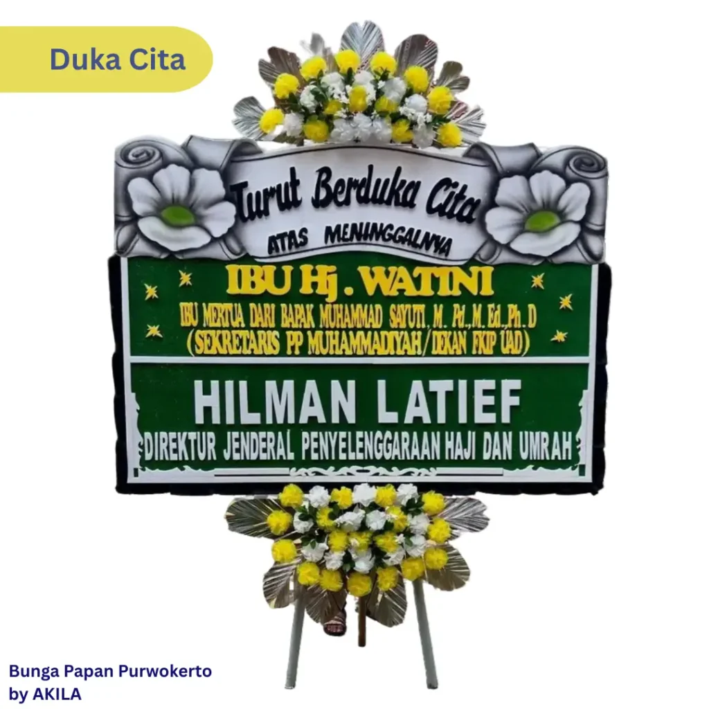Bunga Papan Duka Cita Heaven Soul proses cepat & free ongkir Purwokerto