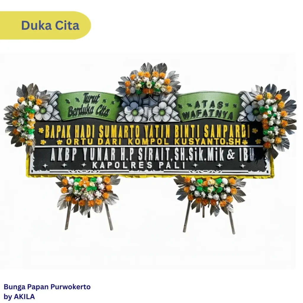 Bunga Papan Duka Cita Heavenly Peace rumah duka gedung adiguna purwokerto