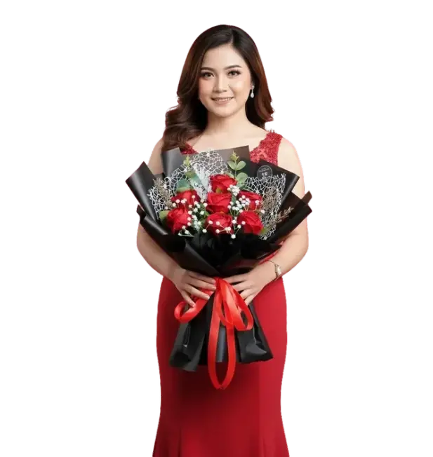 produk buket valentine by AKILA di pegang seorang wanita