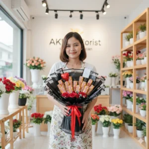 Buket Coklat Silverqueen Cioccolato (Isi 13 Pcs) Akila Florist Purwokerto