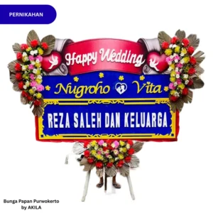 Jual Bunga Papan Pernikahan 3 Jambul Gratis Kirim ke Rumah Resepsi Endless Harmony Purwokerto