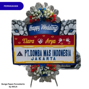 Pesan Bunga Papan Pernikahan Imperial Love 2 Jambul Merah Biru Gratis kirim ke rumah resepsi Purwokerto