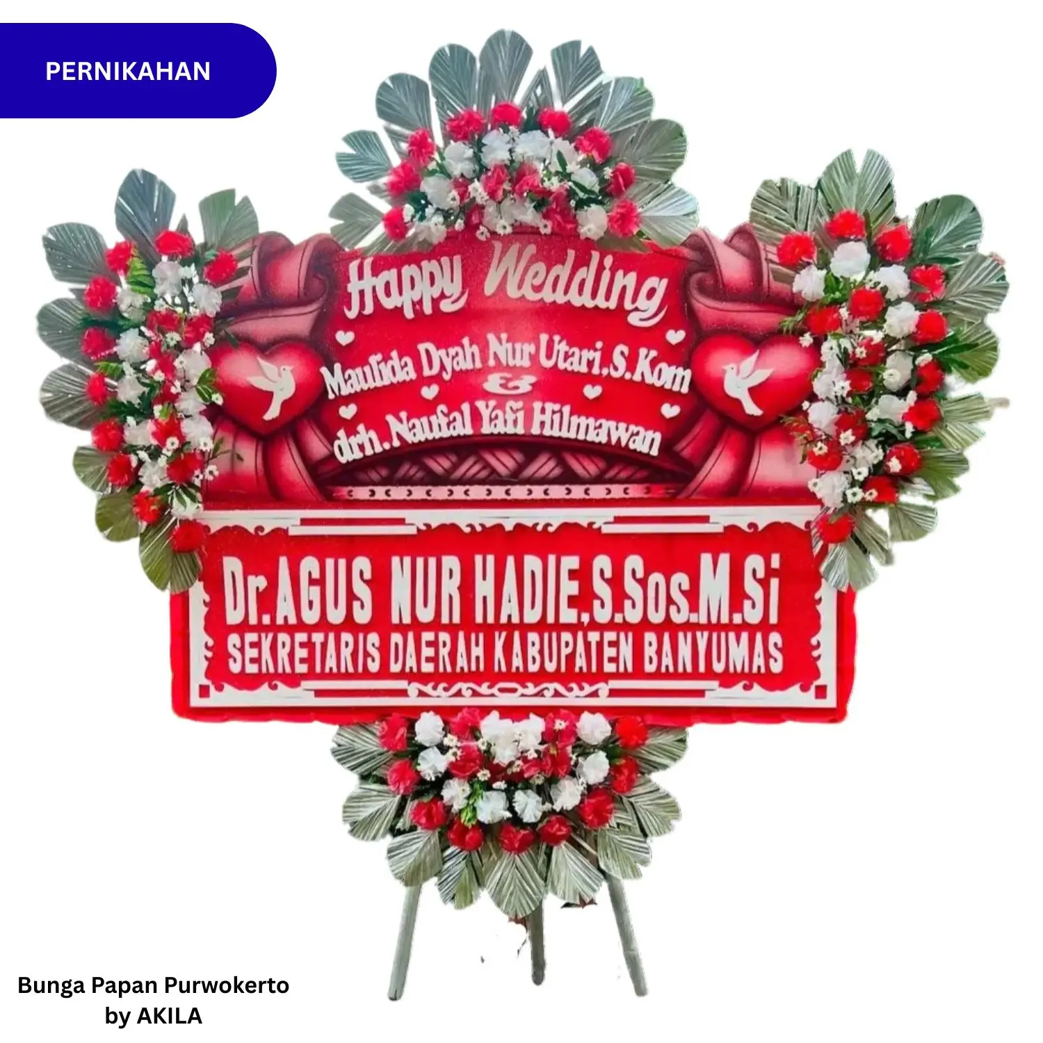 Kirim Bunga Papan Pernikahan Prosperous Love 4 Jambul Merah acara Wedding di Grand Karlita Hotel Purwokerto