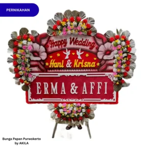 Bunga Papan Pernikahan Purwokerto Elite Romance 4 Jambul Hijau kirim ke Lokasi hajatan Purwokerto