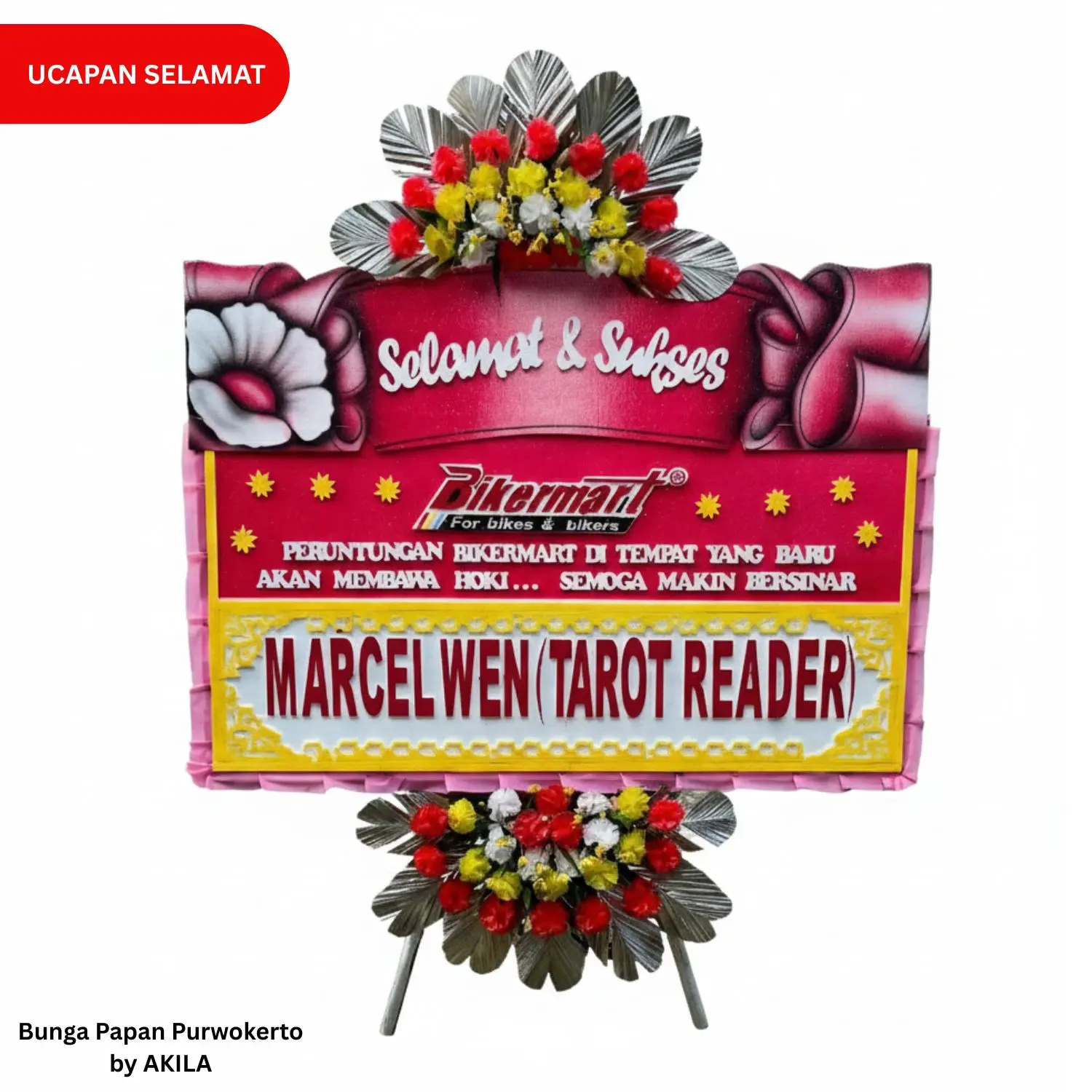 Bunga papan ucapan selamat untuk acara grand opening 2 jambul merah victory bloom Purwokerto
