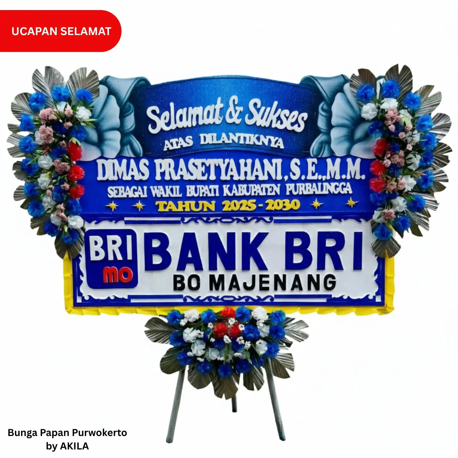 Bunga papan ucapan selamat pelantikan wakil bupati majestic success 3 jambul biru gratis ongkir ke Purbalingga
