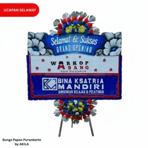 Bunga papan grand opening Success Story biru 2 jambul free ongkir di Purwokerto