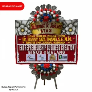 Jual Karangan Papan Bunga Ucapan Selamat 2 Jambul Prime Progression Purwokerto