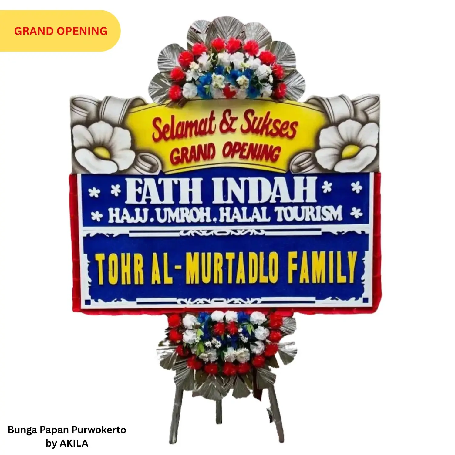 Jual Bunga Papan Grand Opening Purwokerto Bebas Ongkir Infinite Wealth 2 Jambul Biru Kuning Untuk Pembukaan Usaha Baru