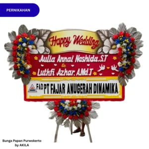Bunga Papan Pernikahan Eternal Love Purwokerto 3 Jambul Merah Kuning gratis kirim ke rumah purwokerto