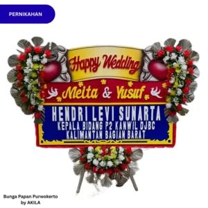 Jual Kirim Bunga Papan Pernikahan 3 Jambul ke Gedung Resepsi Sweet Serenity Purwokerto